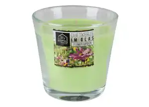 Duftkerze im Glas 7,5x7,5cm 25 Stunden Brenndauer Flower Garden