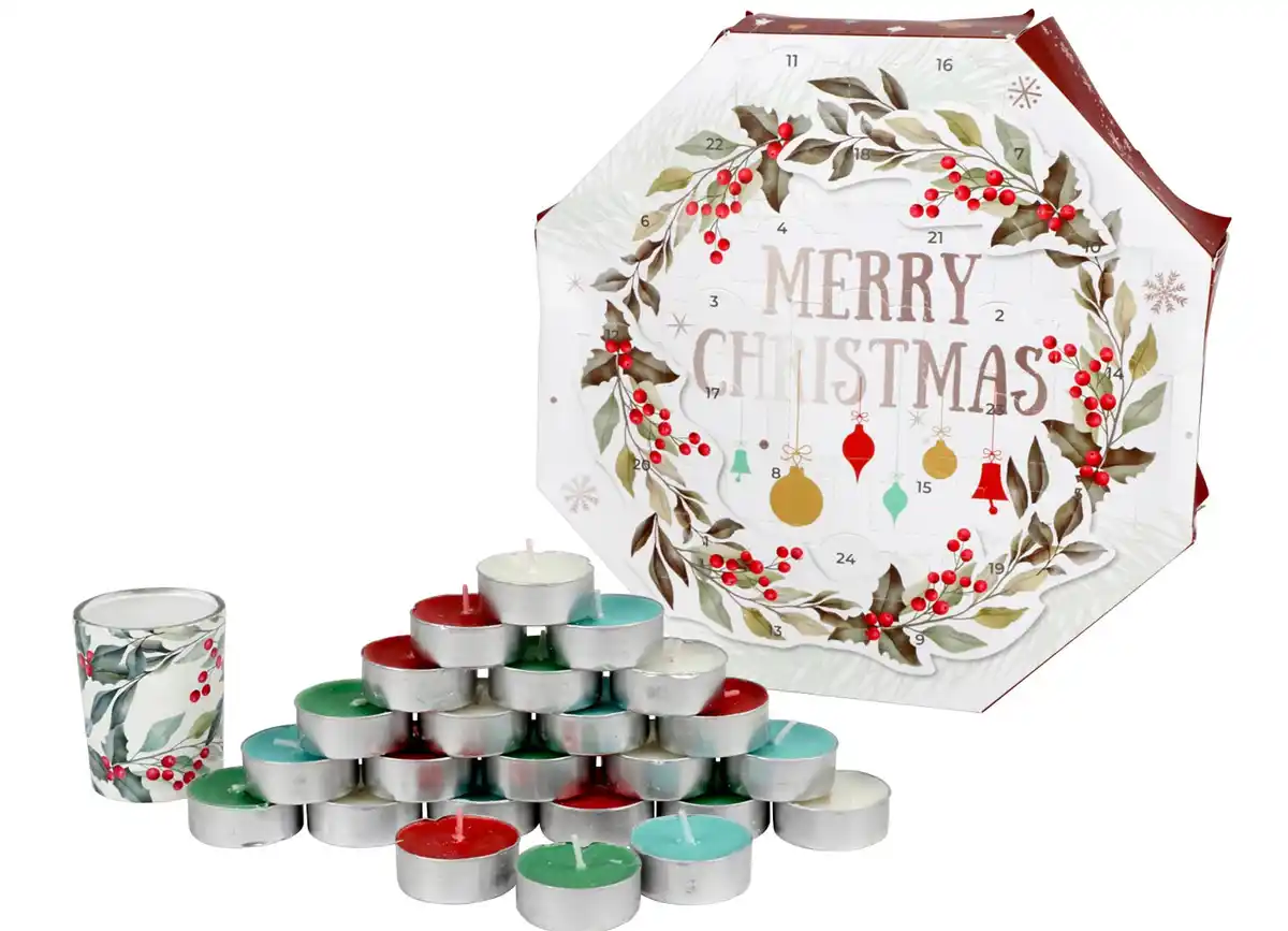 Bild 1 von Adventskalender mit Teelichte in den Duftrichtungen Vanille