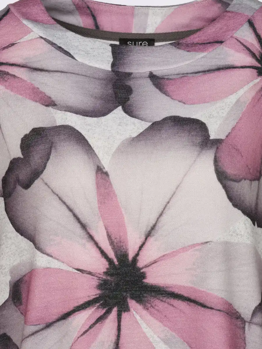 Bild 3 von Damen Flauschshirt mit Blumenprint Rot