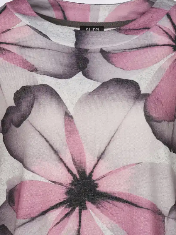 Bild 3 von Damen Flauschshirt mit Blumenprint Rot