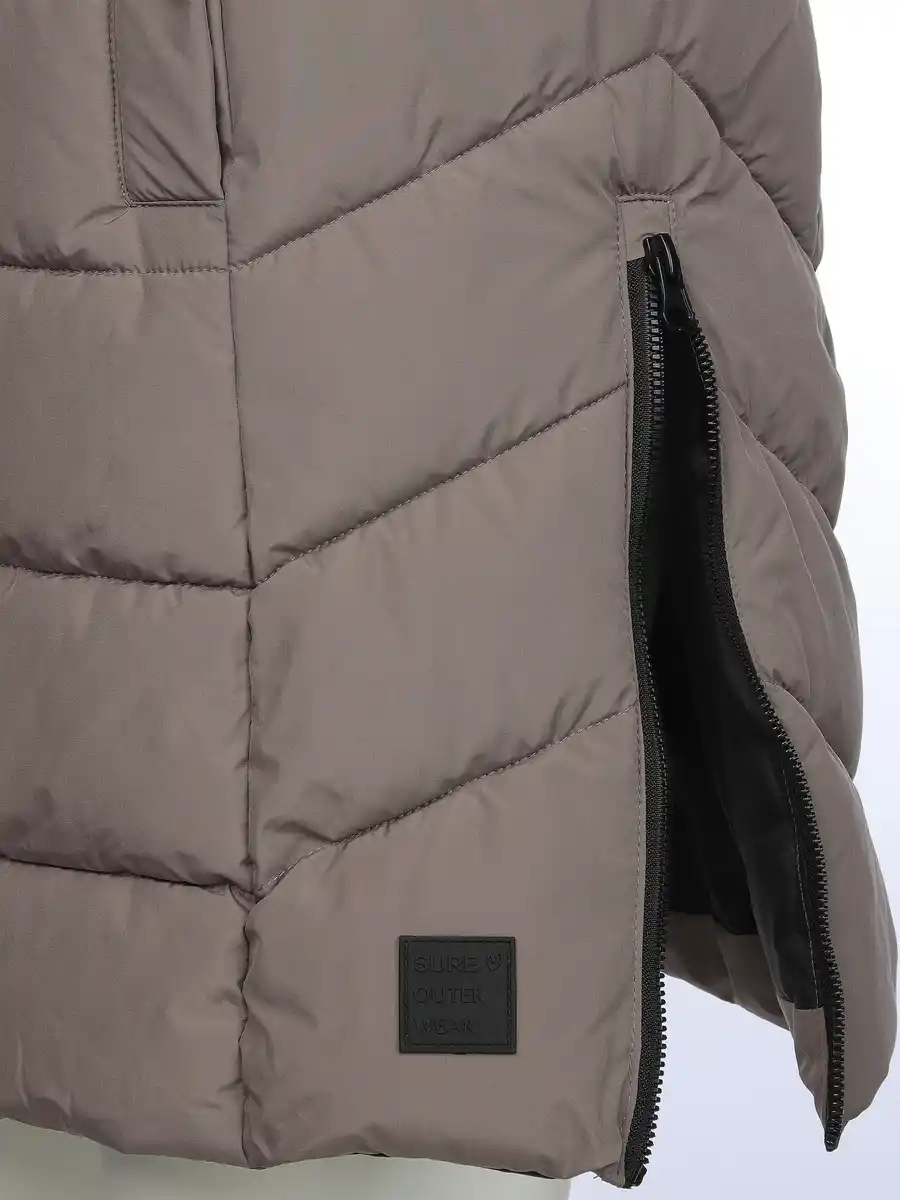 Bild 3 von Damen Steppweste in langer Form Grau