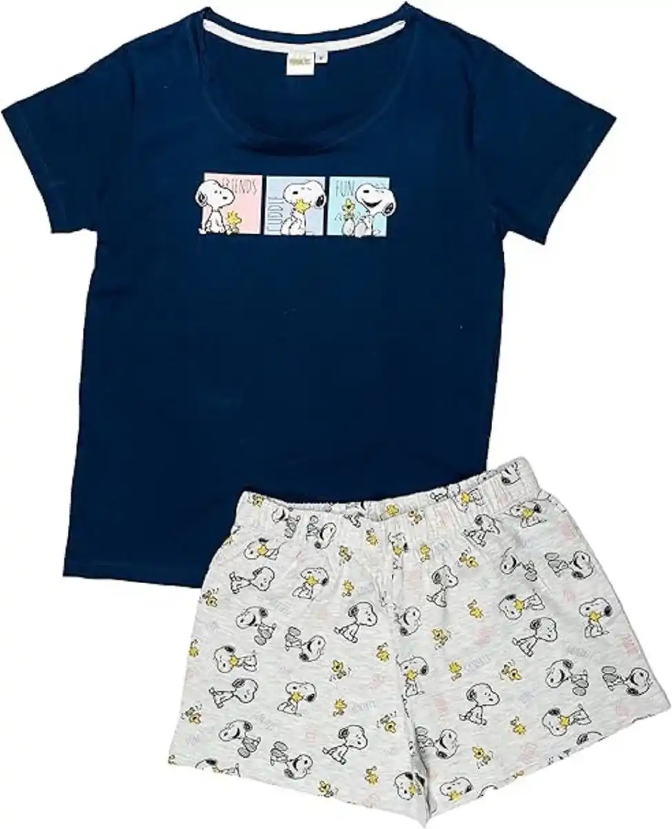 Bild 1 von Snoopy Damen Pyjama Set – Baumwolle, Tanktop & Shorts L