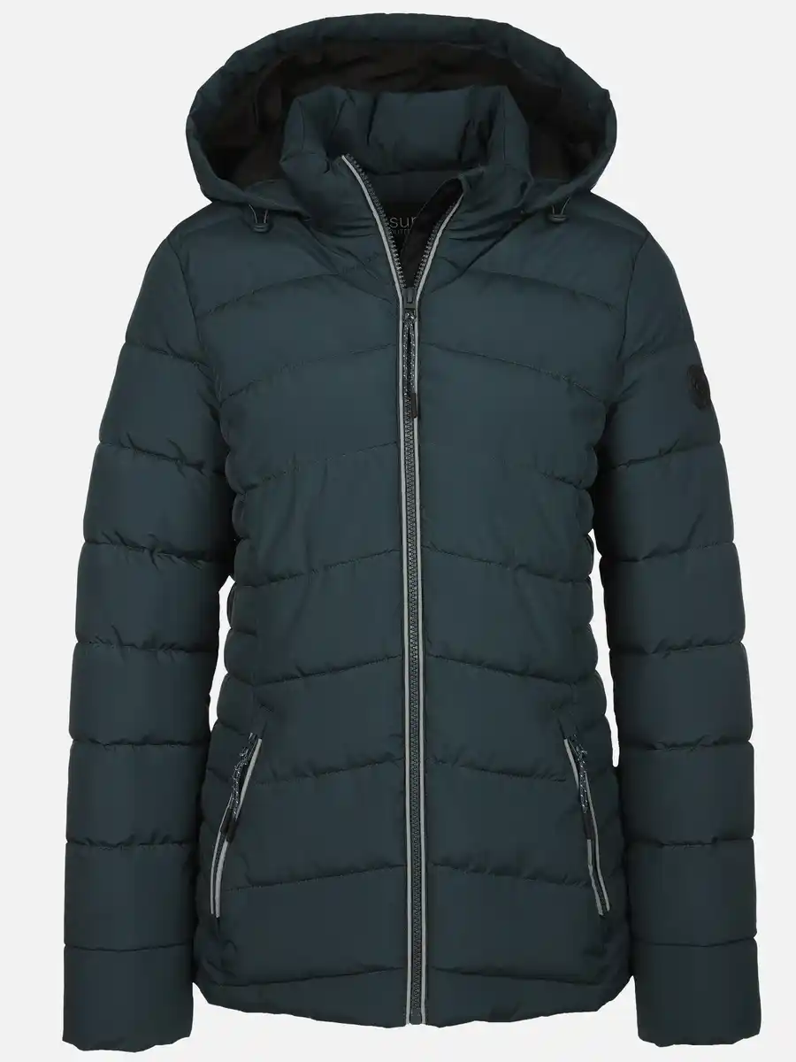 Bild 1 von Damen Steppjacke mit abnehmbarer Kapuze Türkis