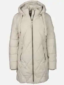 Damen Steppmantel mit Kaputze Beige
