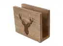 Bild 1 von Serviettenhalter mit Hirschkopf aus Mangoholz 13x10,5x5cm