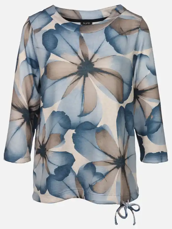 Bild 1 von Damen Flauschshirt mit Blumenprint Blau
