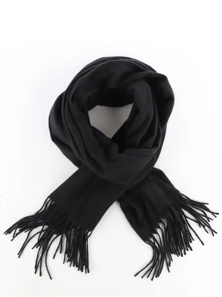Bild 2 von Damen Schal mit Fransen Schwarz