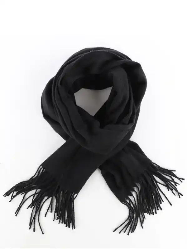Bild 2 von Damen Schal mit Fransen Schwarz