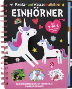 IDEENWELT Kratz- und Wassermalbuch Einhorn