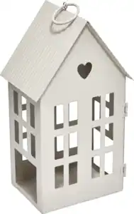 IDEENWELT Windlicht Haus Beige