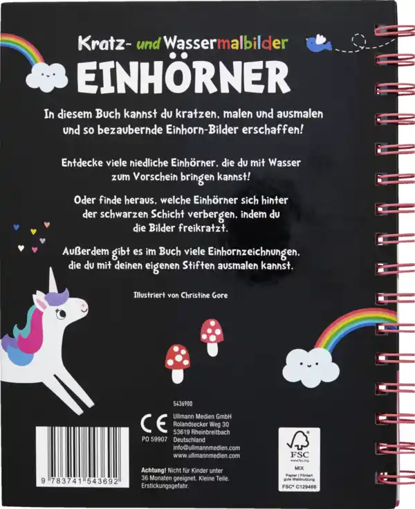 Bild 2 von IDEENWELT Kratz- und Wassermalbuch Einhorn
