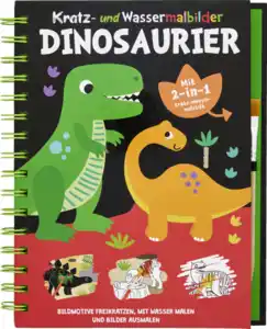 IDEENWELT Kratz- und Wassermalbuch Dinosaurier