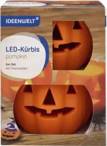 IDEENWELT LED-Kürbisse 2er-Set
