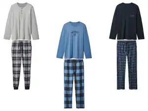 esmara Men Herren Pyjama mit Hose aus Flanell