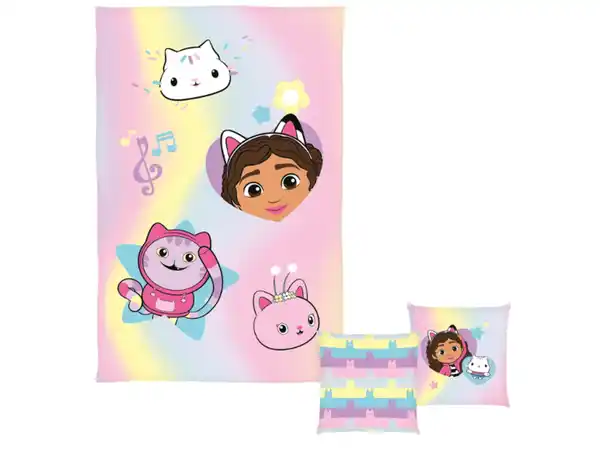 Bild 2 von Gabby´s Dollhouse Kinder Kuscheldecke mit Kissen