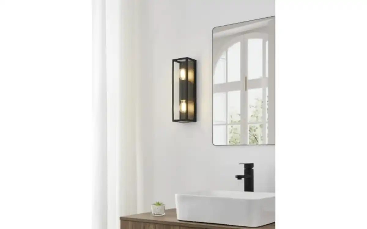 Bild 4 von Wandleuchte Amezola, klar/schwarz, IP44, 38 cm