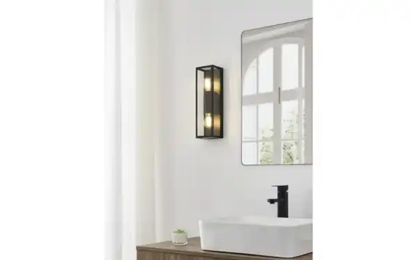 Bild 4 von Wandleuchte Amezola, klar/schwarz, IP44, 38 cm