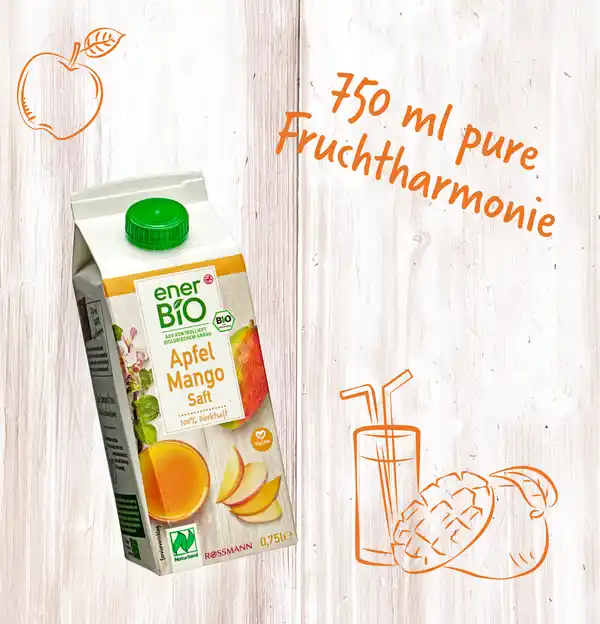 Bild 3 von enerBiO Apfel-Mangosaft Naturland, 750 ml