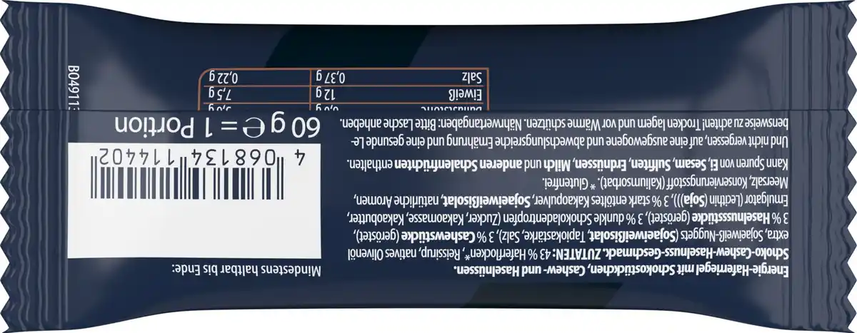 Bild 2 von WellMix Energyriegel Oat Energy Kakao & Nuts, 60 g