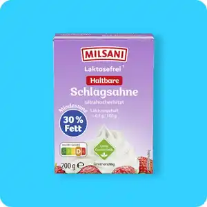 MILSANI Laktosefreie H-Schlagsahne, Mind. 30 % Fett