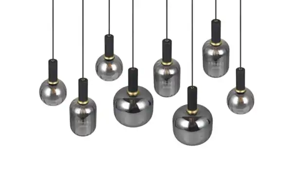 Bild 3 von Pendelleuchte Diva, chromfarbig/schwarz, 8-flammig