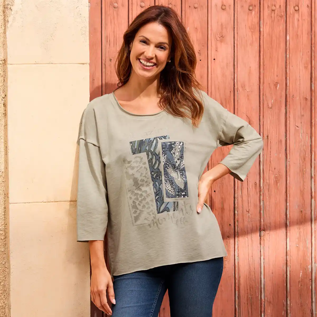 Bild 3 von Damen-Langarmshirt mit Oilwash-Veredelung