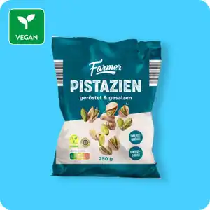 FARMER Pistazien, Pistazien: geröstet & gesalzen oder Pistazien: geröstet & ungesalzen