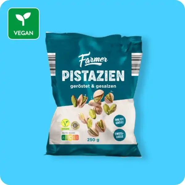 Bild 1 von FARMER Pistazien, Pistazien: geröstet & gesalzen oder Pistazien: geröstet & ungesalzen