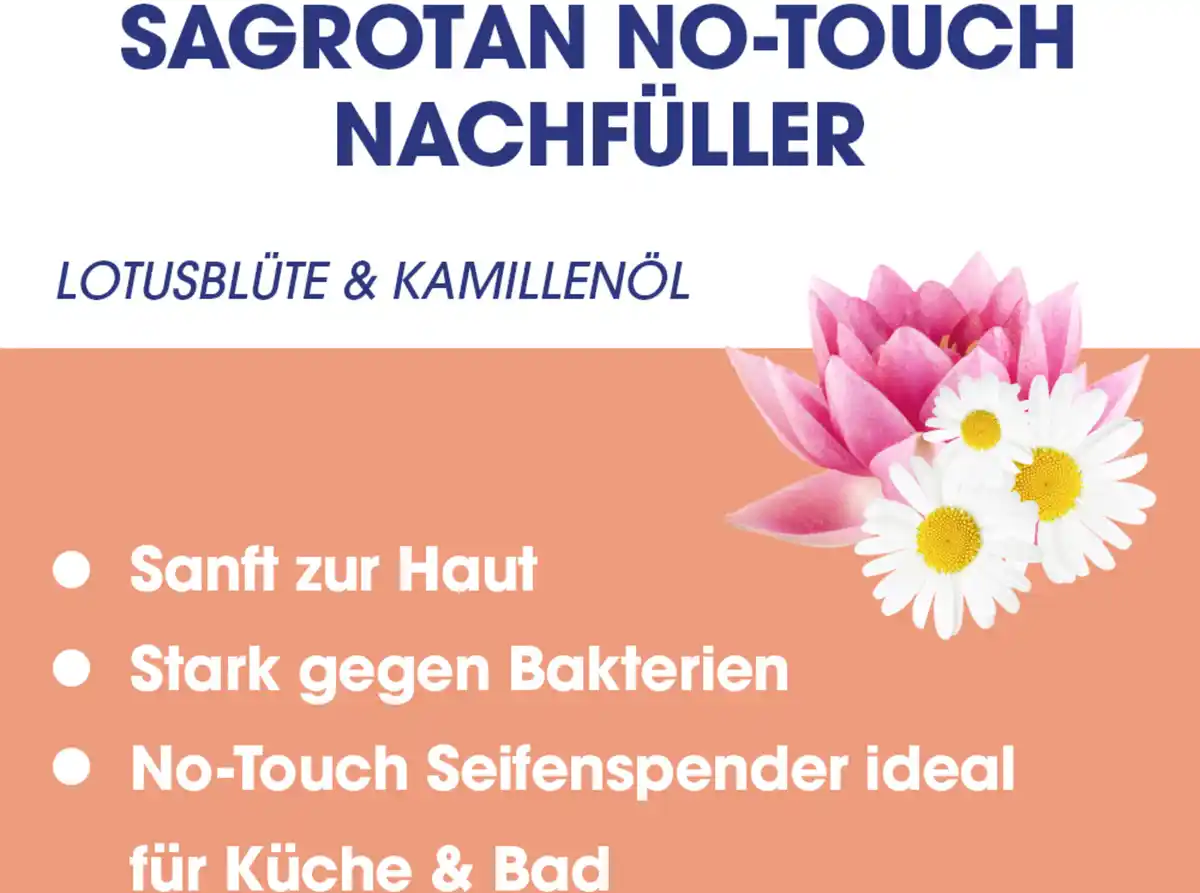Bild 4 von Sagrotan No-Touch Nachfüller Duo Flüssige Handseife Lotusblüte & Kamillenöl, 500 ml