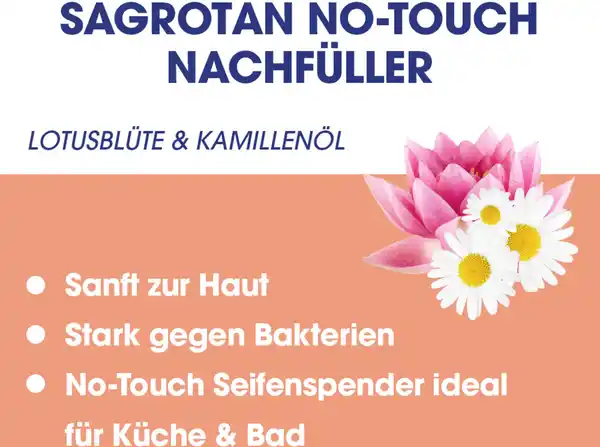 Bild 4 von Sagrotan No-Touch Nachfüller Duo Flüssige Handseife Lotusblüte & Kamillenöl, 500 ml