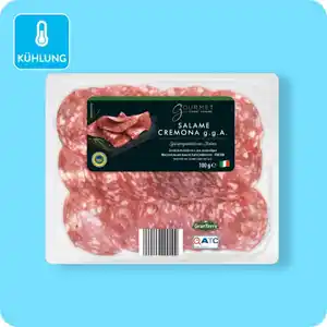 GOURMET FINEST CUISINE Salame Cremona oder Salamini Cacciatora, Salame Cremona g. g. A. oder Salamini Italiani alla Cacciatora g. U.