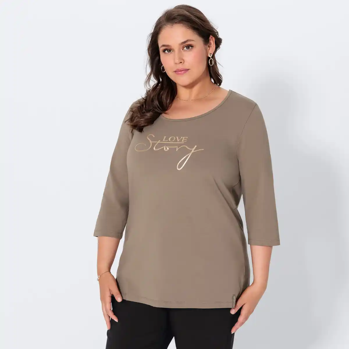 Bild 1 von Damen-Langarmshirt mit 3/4 Arm, große Größen