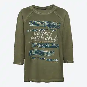 Damen-Langarmshirt mit Oilwash-Veredelung
