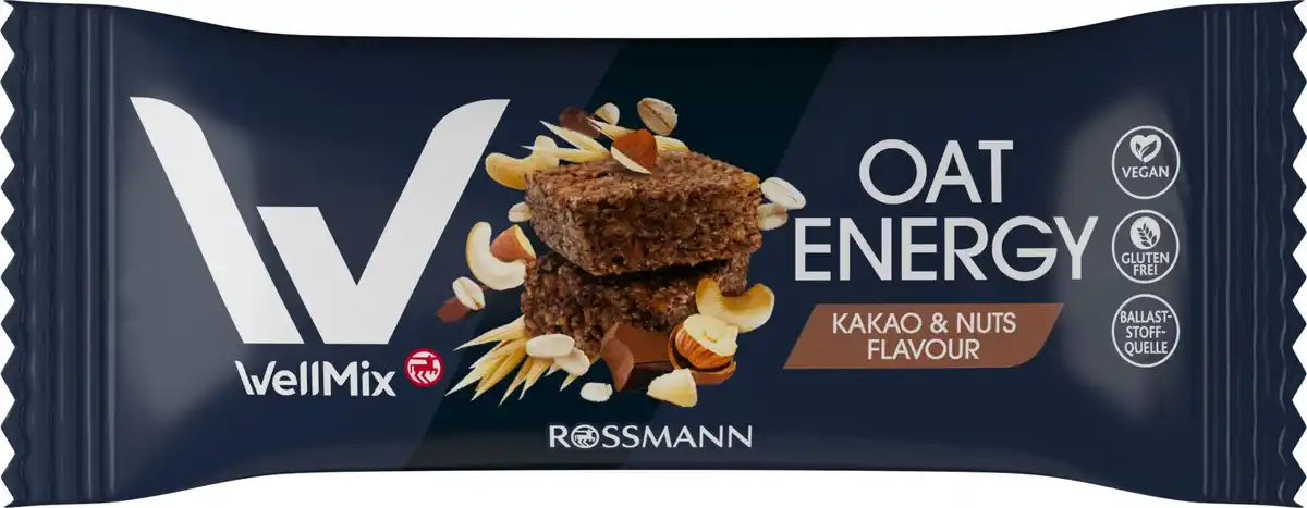 Bild 1 von WellMix Energyriegel Oat Energy Kakao & Nuts, 60 g