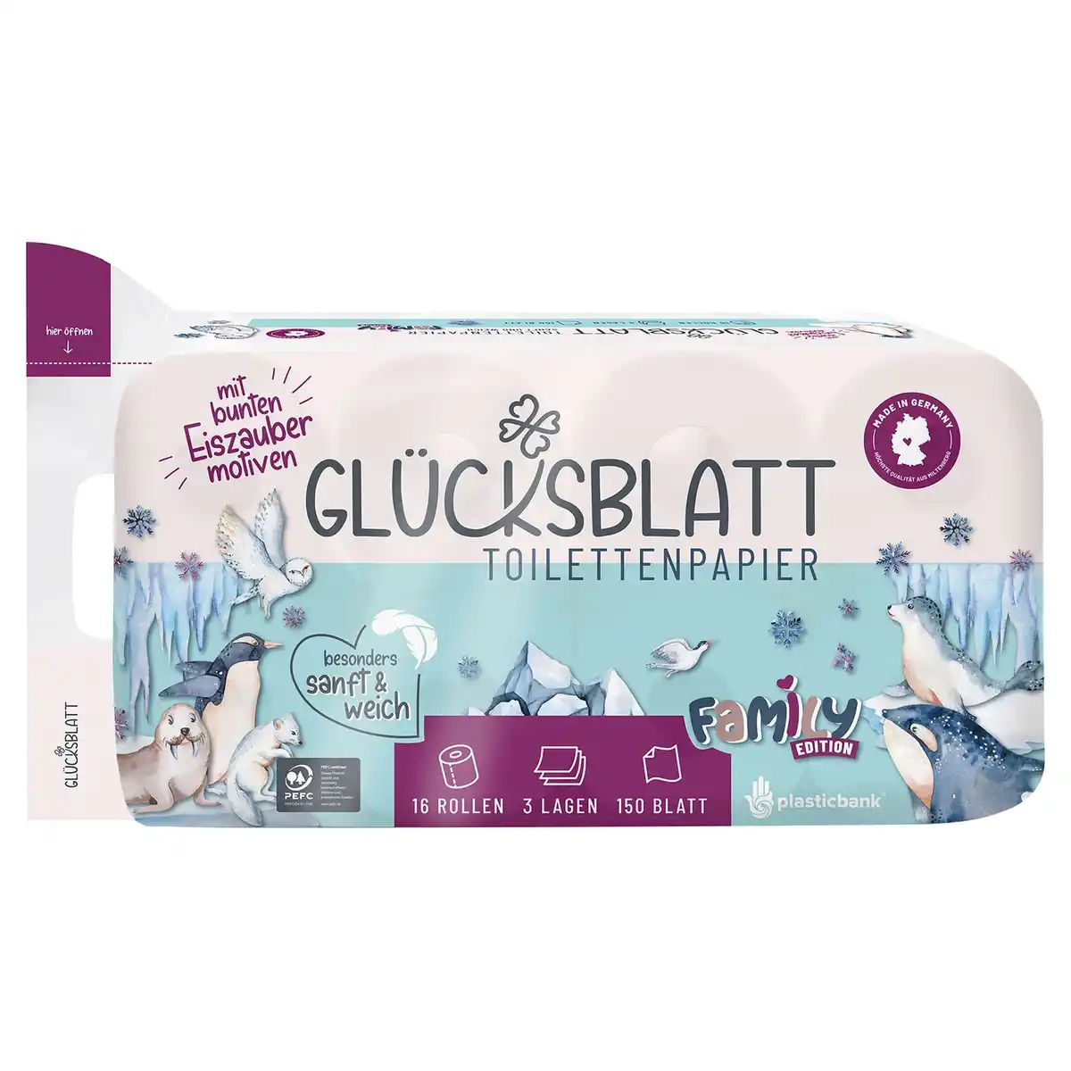 Bild 1 von GLÜCKSBLATT Toilettenpapier Limited Edition 16 x 150 Blatt