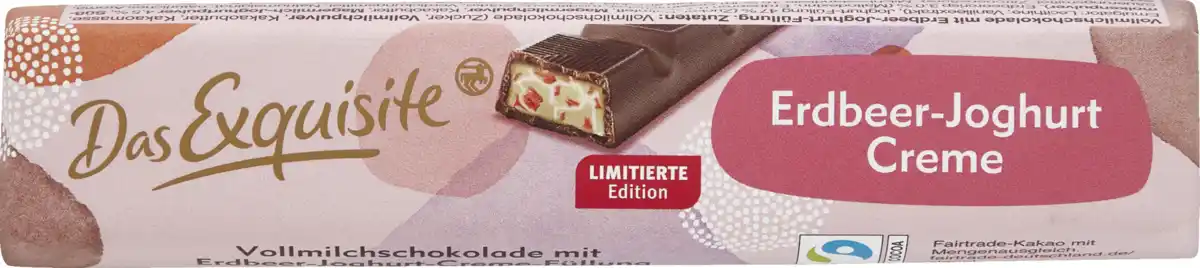 Bild 1 von Das Exquisite Vollmilchschokoladenriegel mit Erdbeer-Joghurt-Creme-Füllung, 40 g