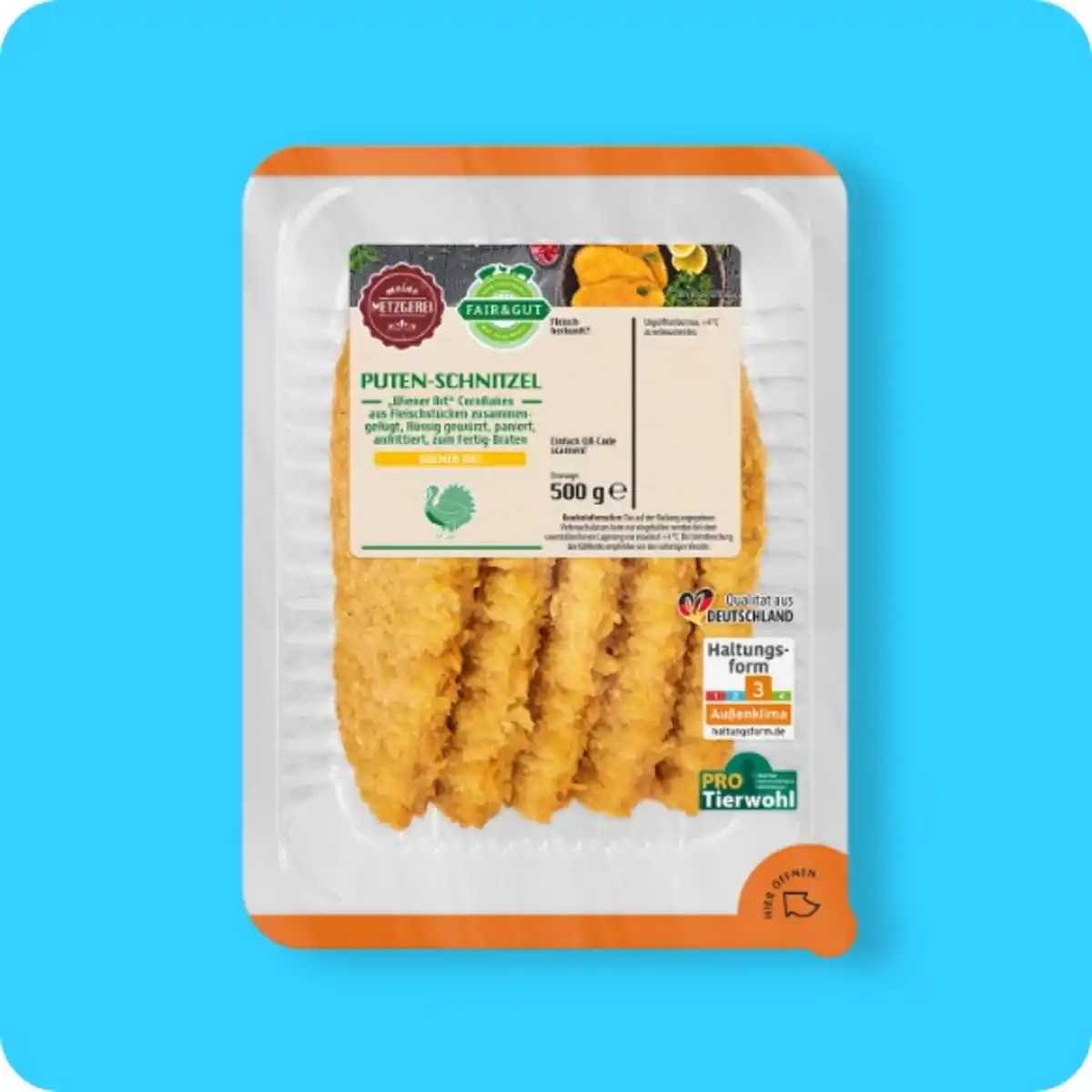 Bild 1 von FAIR & GUT Puten-Schnitzel, Wiener Art, Flüssig gewürzt