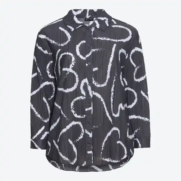 Bild 3 von Damen-Langarm-Bluse mit Herz-Muster, große Größen