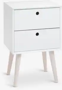 Nachttisch OPLEV 2 Schublade weiß/Kiefer