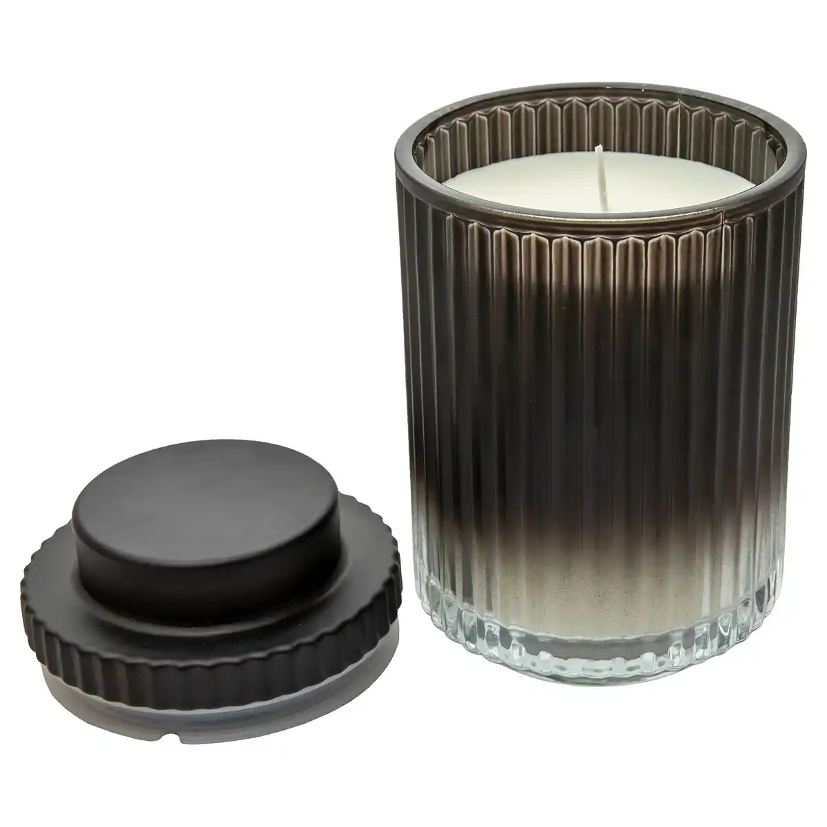 Bild 1 von HOME CREATION Kerze in geriffeltem Glas