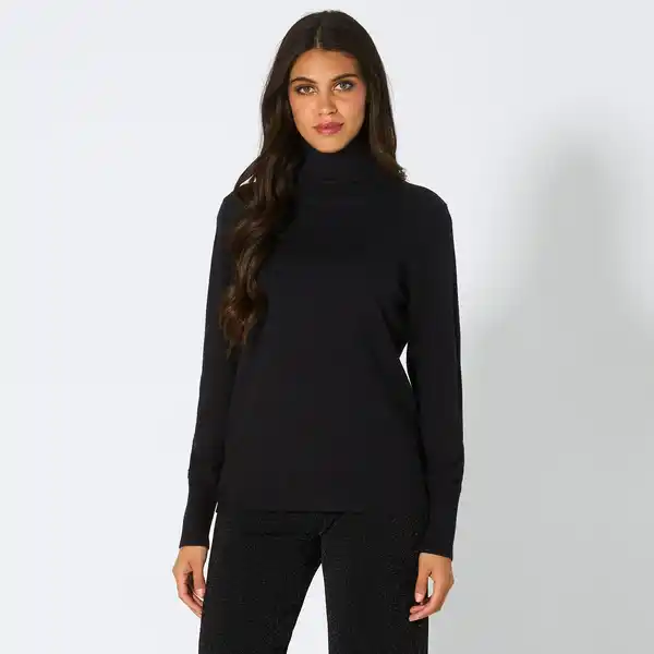 Bild 1 von Damen-Rollkragen-Pullover mit Viskose