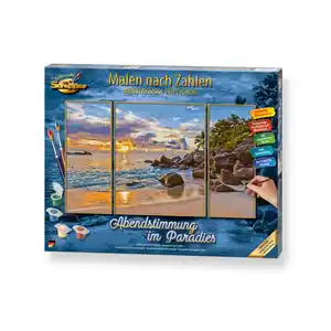 Malen nach Zahlen - Abendstimmung im Paradies - Meisterklasse Triptychon