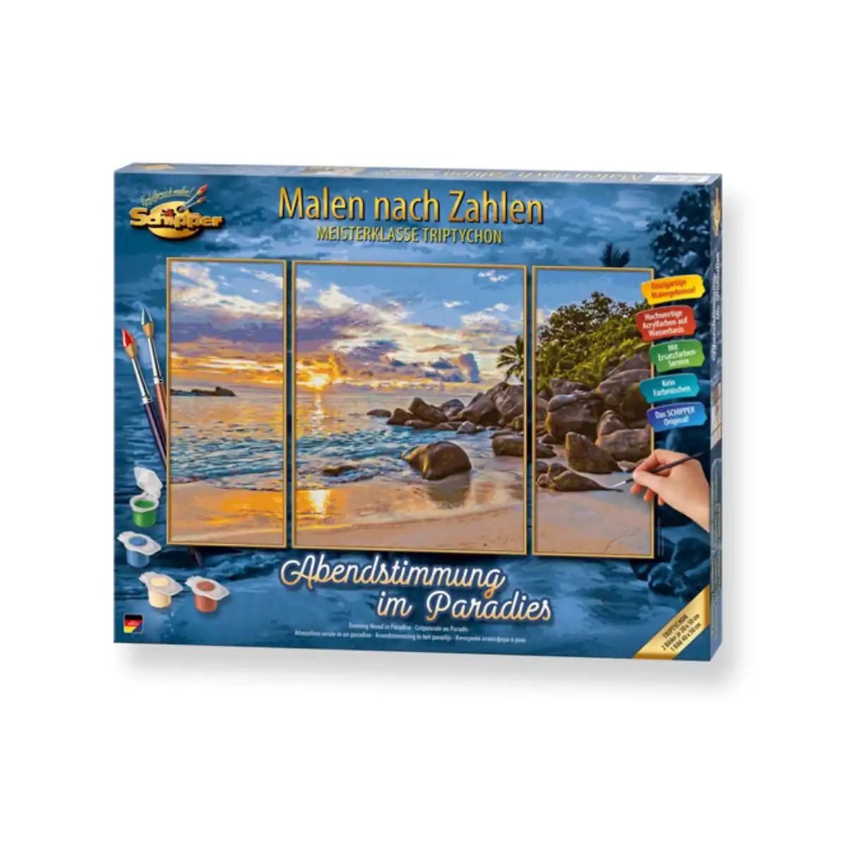 Bild 1 von Malen nach Zahlen - Abendstimmung im Paradies - Meisterklasse Triptychon