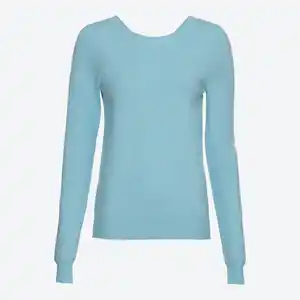 Damen-Pullover mit V-Ausschnitt am Rücken