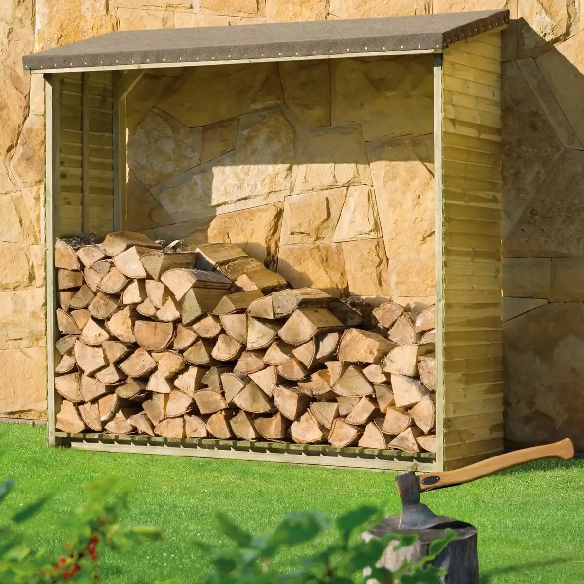 Bild 1 von Mr. GARDENER Kaminholzdach, BxHxL: 188 x 183 x 69 cm, braun