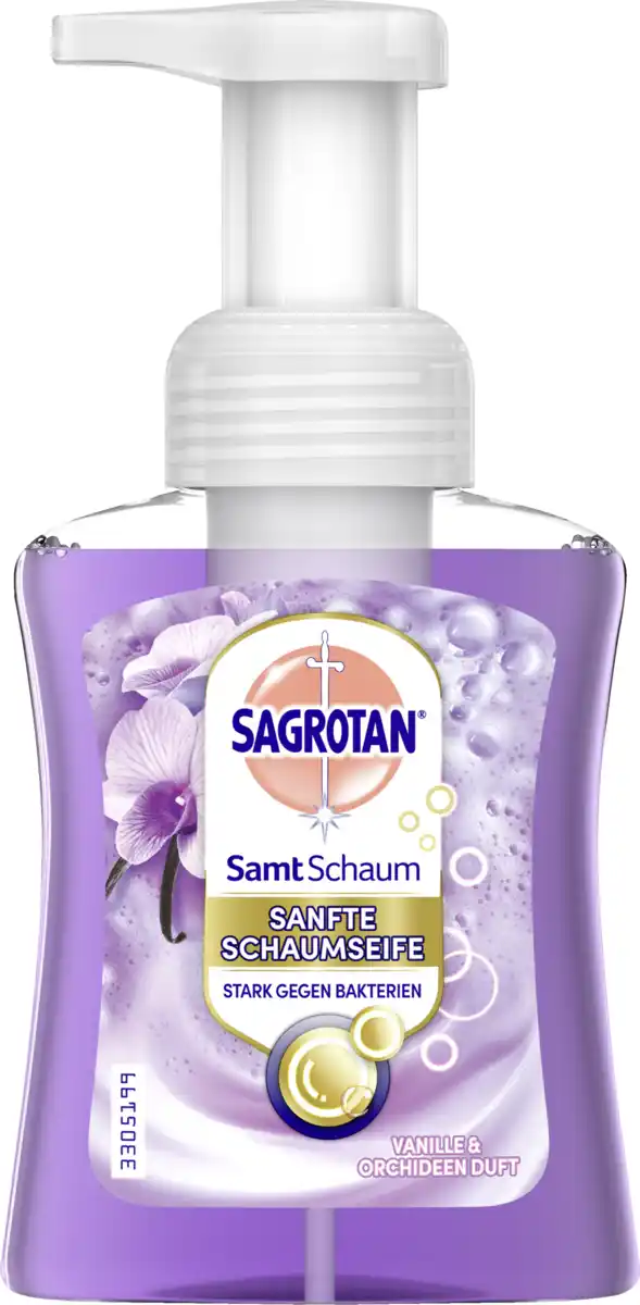 Bild 1 von Sagrotan Samt Schaum Sanfte Schaumseife Vanille & Orchidee, 250 ml