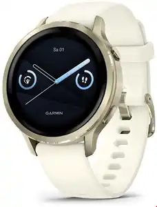 Venu 4 (41mm) Sportuhr mit Silikon-Armband (18mm) beige/lunargold/bone