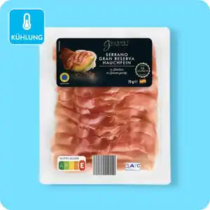 GOURMET FINEST CUISINE Serrano Gran Reserva, hauchfein, Mind. 16 Monate gereift