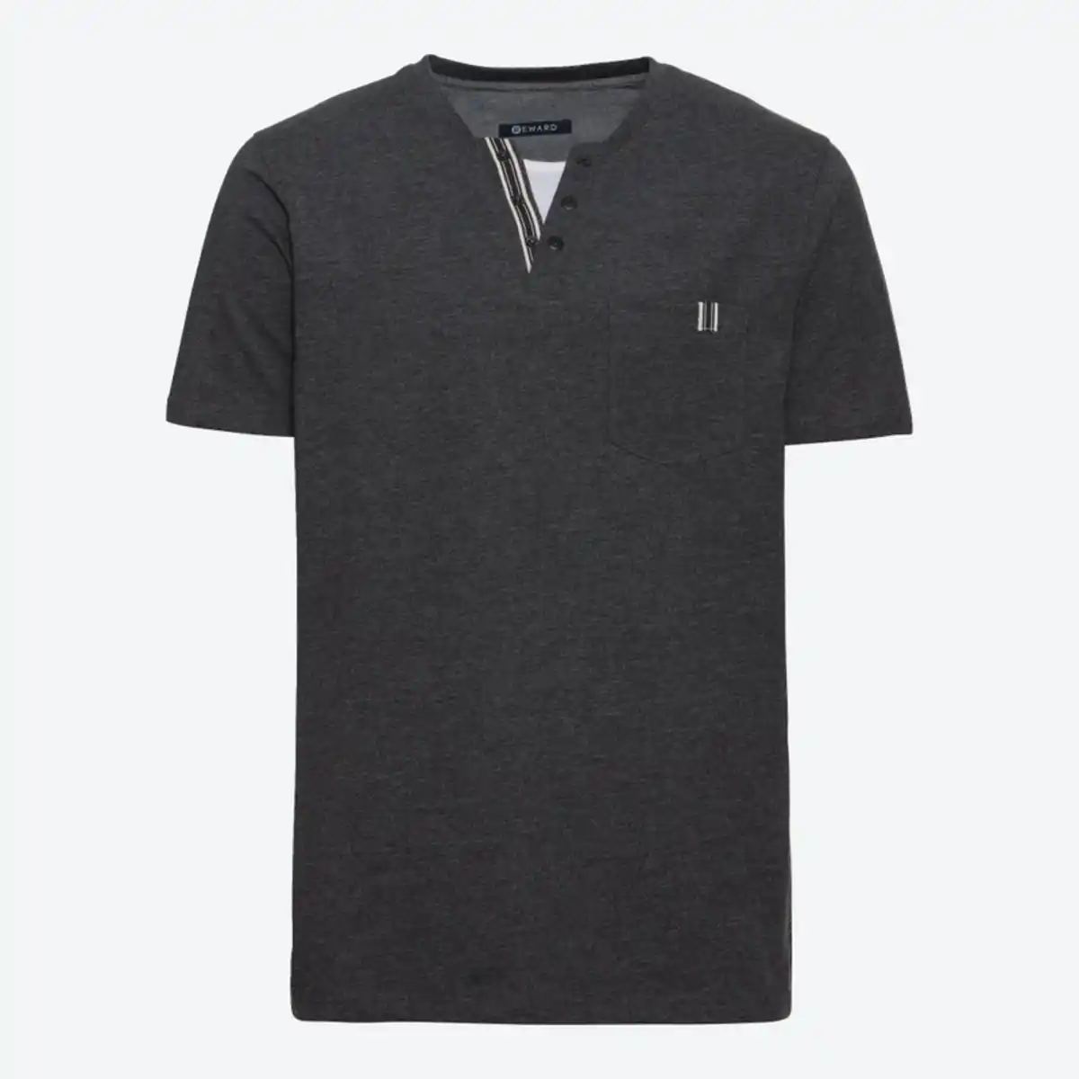 Bild 2 von Herren-T-Shirt mit Henley-Kragen