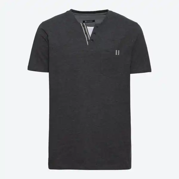 Bild 2 von Herren-T-Shirt mit Henley-Kragen